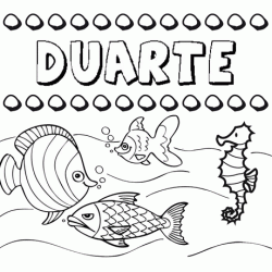 Dibujos de los nombres. Nombre Duarte para pintar, colorear e imprimir