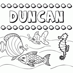 Dibujos de los nombres. Nombre Duncan para pintar, colorear e imprimir