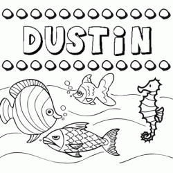 Dibujos de los nombres. Nombre Dustin para pintar, colorear e imprimir