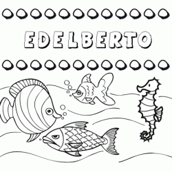 Dibujos de los nombres. Nombre Edelberto para pintar, colorear e imprimir