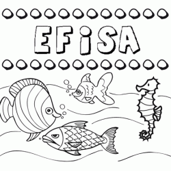 Dibujos de los nombres. Nombre Efisa para pintar, colorear e imprimir