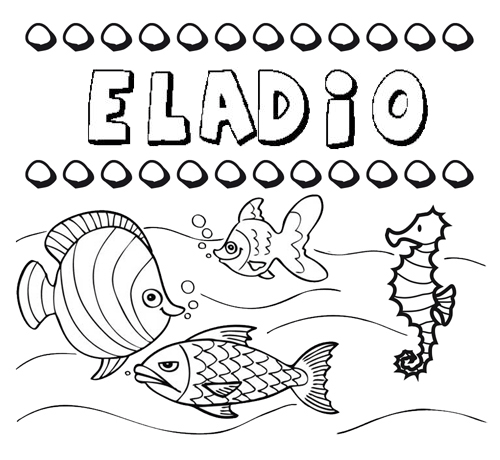 Dibujos de los nombres. Nombre Eladio para pintar, colorear e imprimir