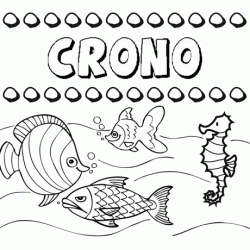 Dibujos de los nombres. Nombre Crono para pintar, colorear e imprimir