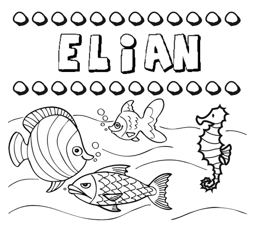 Dibujos de los nombres. Nombre Elián para pintar, colorear e imprimir