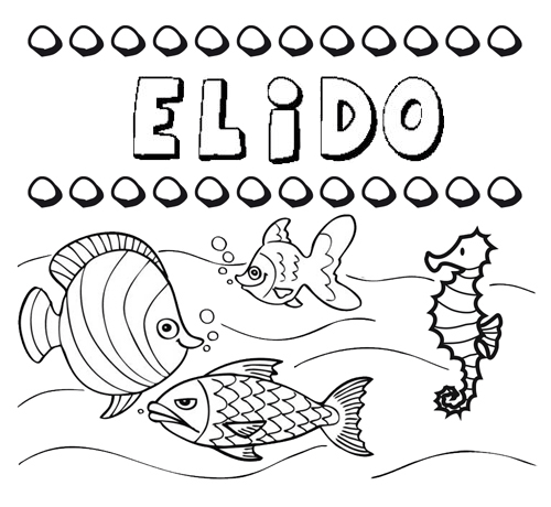 Dibujos de los nombres. Nombre Élido para pintar, colorear e imprimir