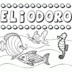 Dibujos de los nombres. Nombre Eliodoro para pintar, colorear e imprimir