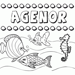 Dibujos de los nombres. Nombre Agenor para pintar, colorear e imprimir