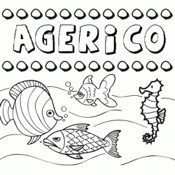 Dibujos de los nombres. Nombre Agerico para pintar, colorear e imprimir