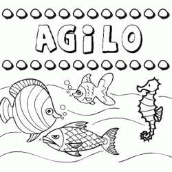 Dibujos de los nombres. Nombre Agilo para pintar, colorear e imprimir