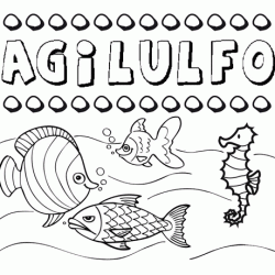 Dibujos de los nombres. Nombre Agilulfo para pintar, colorear e imprimir