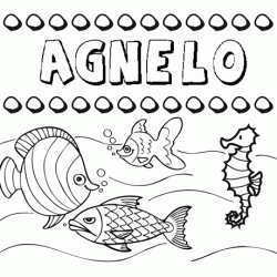 Dibujos de los nombres. Nombre Agnelo para pintar, colorear e imprimir