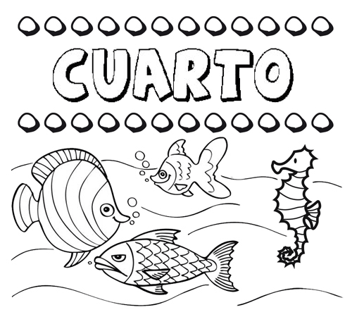 Dibujos de los nombres. Nombre Cuarto para pintar, colorear e imprimir