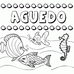 Dibujos de los nombres. Nombre Águedo para pintar, colorear e imprimir