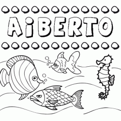 Dibujos de los nombres. Nombre Aiberto para pintar, colorear e imprimir