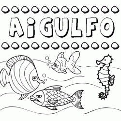 Dibujos de los nombres. Nombre Aigulfo para pintar, colorear e imprimir