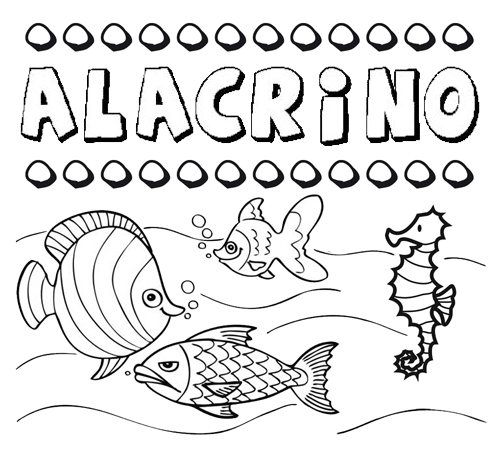 Dibujos de los nombres. Nombre Alacrino para pintar, colorear e imprimir