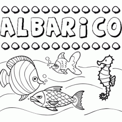 Dibujos de los nombres. Nombre Albarico para pintar, colorear e imprimir
