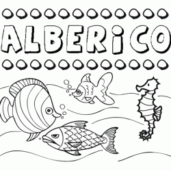 Dibujos de los nombres. Nombre Alberico para pintar, colorear e imprimir