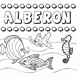 Dibujos de los nombres. Nombre Alberón para pintar, colorear e imprimir