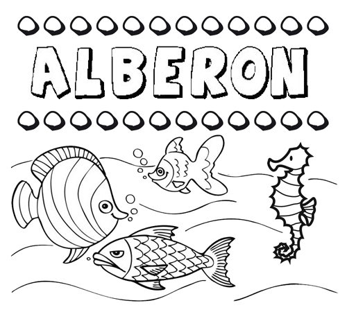 Dibujos de los nombres. Nombre Alberón para pintar, colorear e imprimir