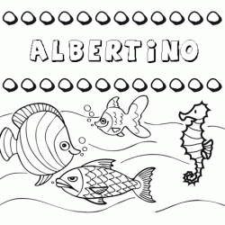 Dibujos de los nombres. Nombre Albertino para pintar, colorear e imprimir