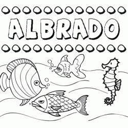 Dibujos de los nombres. Nombre Albrado para pintar, colorear e imprimir