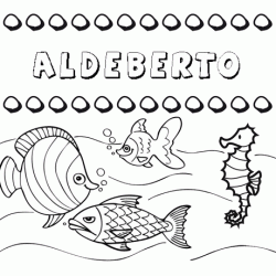 Dibujos de los nombres. Nombre Aldeberto para pintar, colorear e imprimir