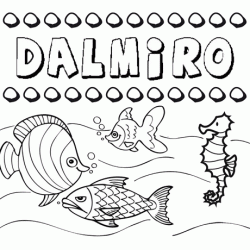 Dibujos de los nombres. Nombre Dalmiro para pintar, colorear e imprimir