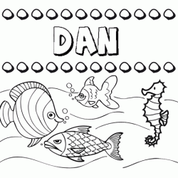 Dibujos de los nombres. Nombre Dan para pintar, colorear e imprimir