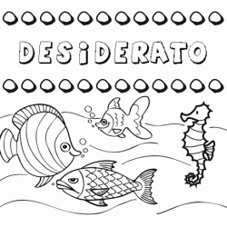 Dibujos de los nombres. Nombre Desiderato para pintar, colorear e imprimir