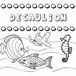 Dibujos de los nombres. Nombre Decaulión para pintar, colorear e imprimir