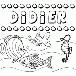 Dibujos de los nombres. Nombre Didier para pintar, colorear e imprimir