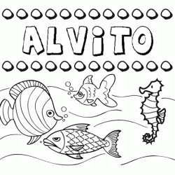 Dibujos de los nombres. Nombre Alvito para pintar, colorear e imprimir
