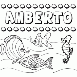 Dibujos de los nombres. Nombre Amberto para pintar, colorear e imprimir
