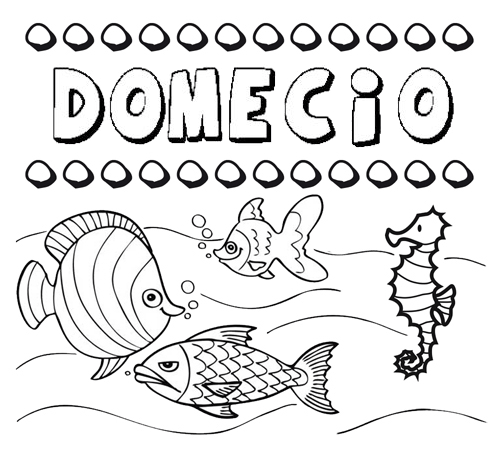 Dibujos de los nombres. Nombre Domecio para pintar, colorear e imprimir