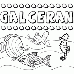 Dibujos de los nombres. Nombre Galcerán para pintar, colorear e imprimir
