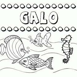 Dibujos de los nombres. Nombre Galo para pintar, colorear e imprimir