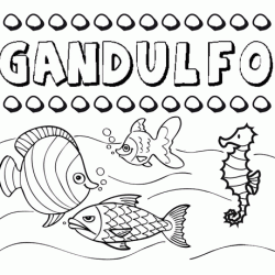 Dibujos de los nombres. Nombre Gandulfo para pintar, colorear e imprimir