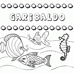Dibujos de los nombres. Nombre Garibaldo para pintar, colorear e imprimir