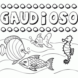 Dibujos de los nombres. Nombre Gaudioso para pintar, colorear e imprimir