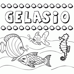 Dibujos de los nombres. Nombre Gelasio para pintar, colorear e imprimir