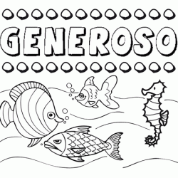 Dibujos de los nombres. Nombre Generoso para pintar, colorear e imprimir