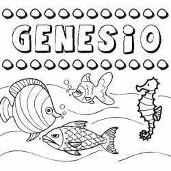 Dibujos de los nombres. Nombre Genesio para pintar, colorear e imprimir