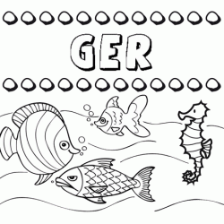 Dibujos de los nombres. Nombre Ger para pintar, colorear e imprimir
