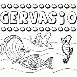 Dibujos de los nombres. Nombre Gervasio para pintar, colorear e imprimir