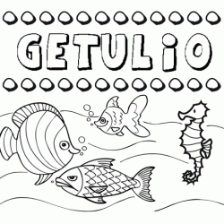 Dibujos de los nombres. Nombre Getulio para pintar, colorear e imprimir