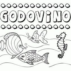 Dibujos de los nombres. Nombre Godovino para pintar, colorear e imprimir