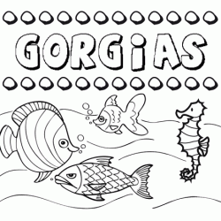 Dibujos de los nombres. Nombre Gorgias para pintar, colorear e imprimir
