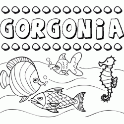 Dibujos de los nombres. Nombre Gorgonia para pintar, colorear e imprimir
