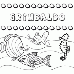 Dibujos de los nombres. Nombre Grimbaldo para pintar, colorear e imprimir